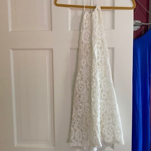 Halter lace white dress